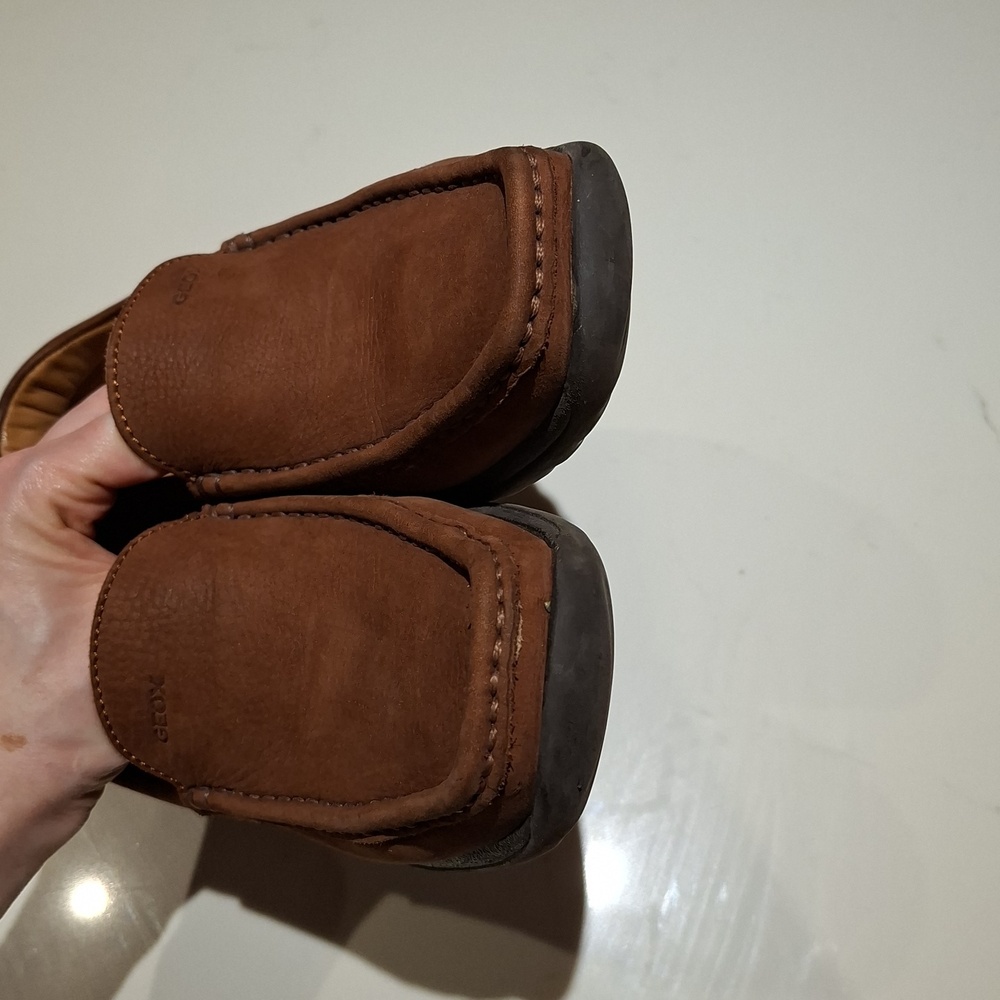 Geox Chocolate/Coffee Brown Leather Slip-on Driving Loafers (EU 38/US 7.5-8) - Picture 5 of 8